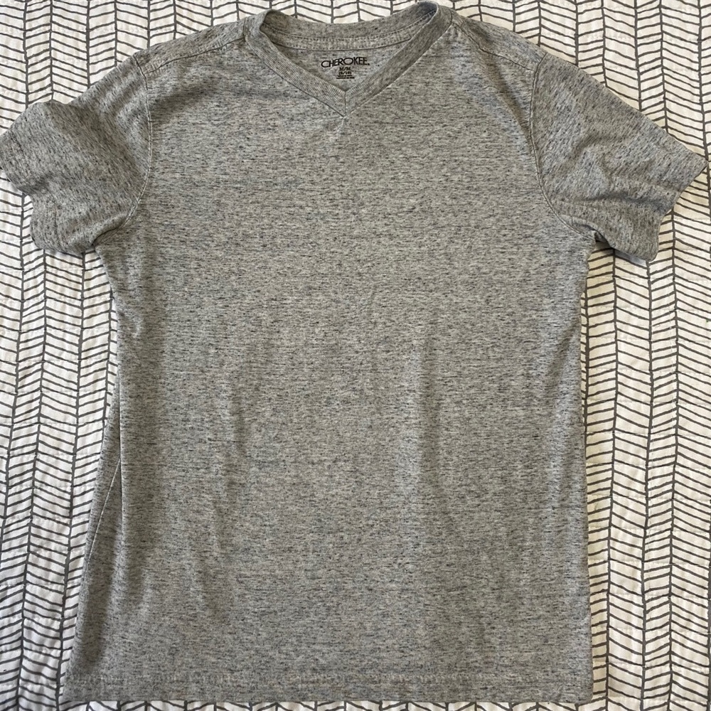 Boys gray v-neck T-shirt